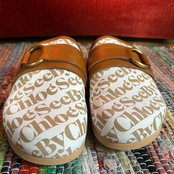 SeebyChloé Tan and White mules Slippers Size 39/8 - Picture 13 of 16